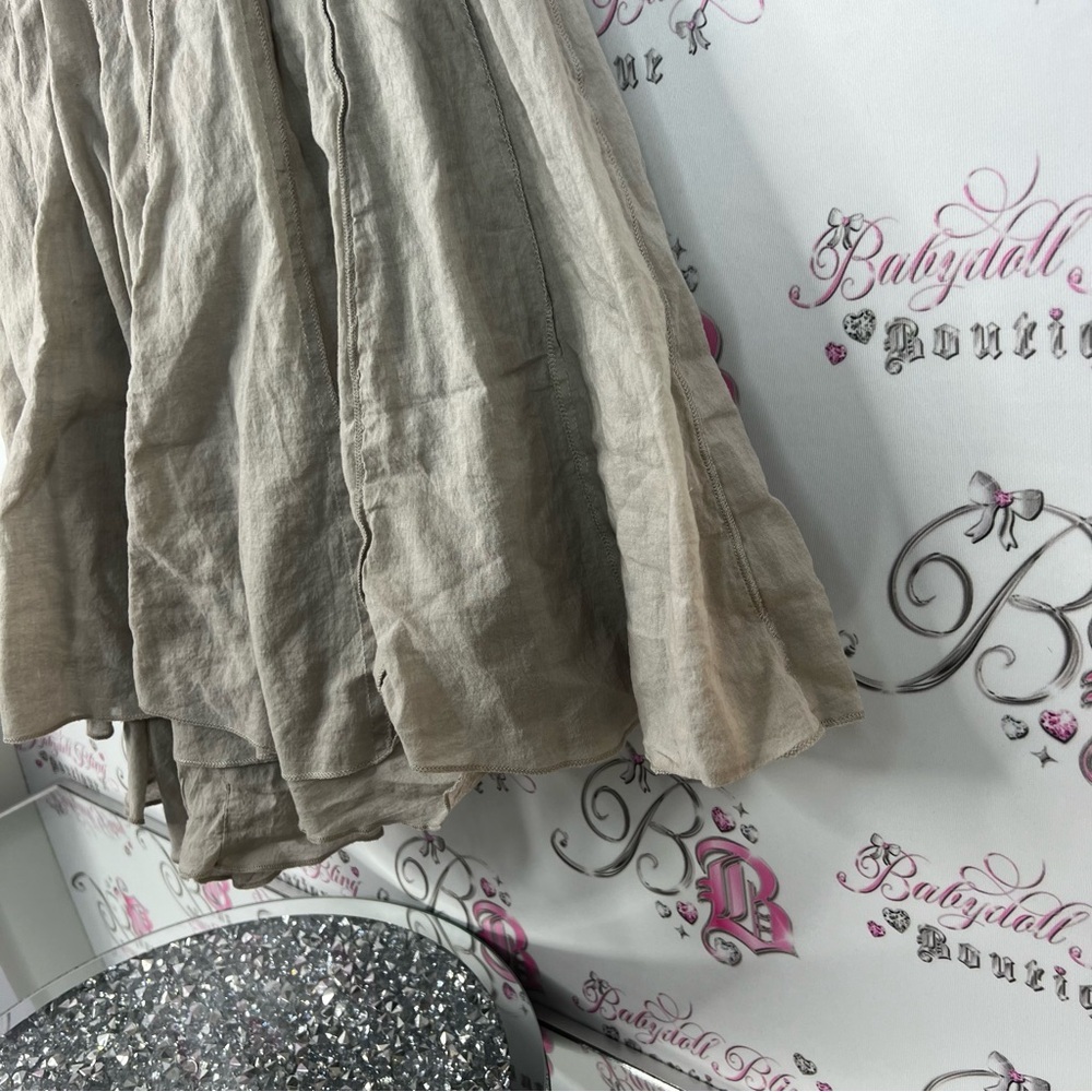 Lapis dress or skirt fold over strapless boho flowy crinkle Textured Fabric - Picture 4 of 7